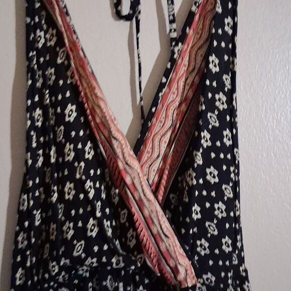 Angie Dresses & Skirts - Angie Floral Black Backless Boho Jumpsuit Size Small